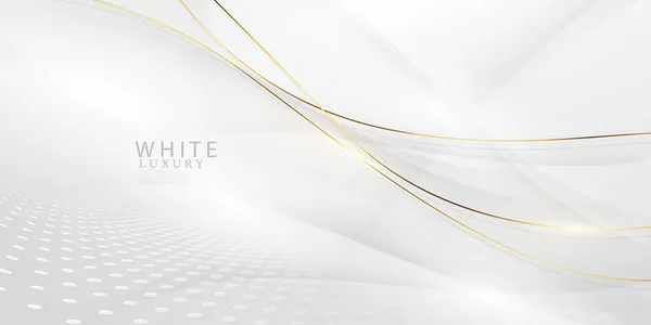 Abstrato Fundo Branco Cinza Com Linda Decoração Linha Dourada Luxuoso —  Vetores de Stock