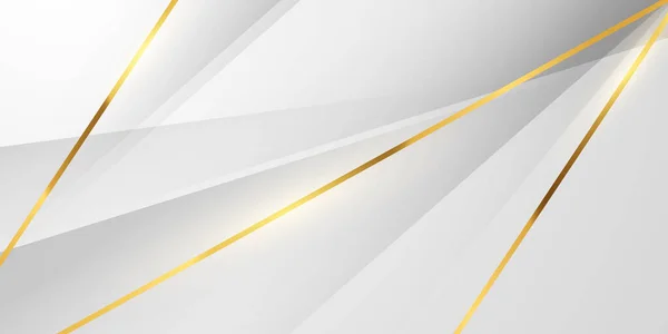 Absztrakt Fehér Szürke Háttér Gyönyörű Arany Vonal Dekoráció Luxus — Stock Vector