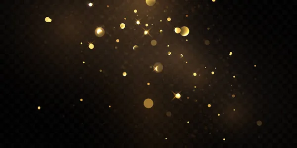 Belle Stelle Glitter Dorate Sfondo Nero Astratto Vengono Utilizzati Celebrazioni — Vettoriale Stock
