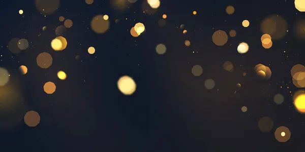 Piękne Złote Brokatowe Gwiazdy Abstrakcyjnym Czarnym Tle Służą Świętowania — Wektor stockowy