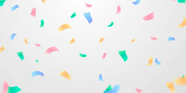 Modèle Fond Célébration Avec Confettis Rubans Colorés — Image vectorielle