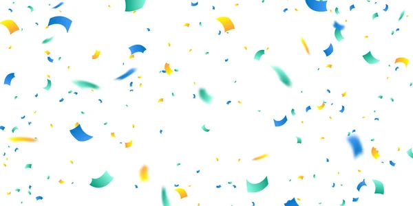 Plantilla Fondo Celebración Con Confeti Cintas Colores — Vector de stock
