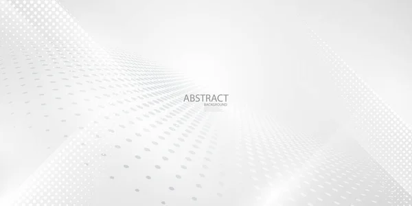 Abstract Wit Grijs Decor Modern Halftone Wave Achtergrond Ontwerp — Stockvector