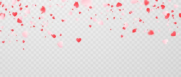 在白色的背景下 大大的粉色的心被撒在情人节的礼物上 — 图库矢量图片