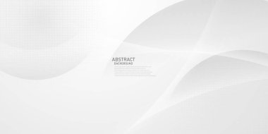 Soyut beyaz ve gri arkaplan Modern Yarıton Dalga Arkaplan Tasarımı