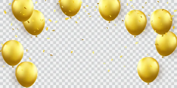Golden Balloon Celebration Background Festive Balloons Illustration Vector Format — Stock Vector