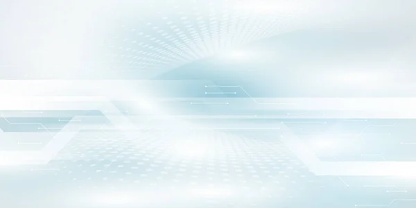 Abstrato Luz Azul Branco Fundo Cartaz Com Tecnologia Dinâmica Rede —  Vetores de Stock