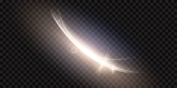 闪闪发光的特殊光效发光 在黑色透明的背景下隔离 — 图库矢量图片