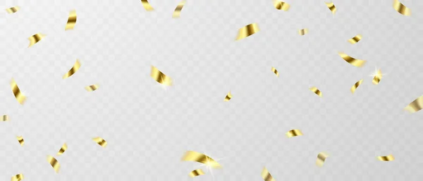 Plantilla Fondo Celebración Con Confeti Cintas Oro Tarjeta Lujo Saludo — Vector de stock