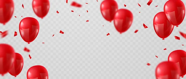 Ballons Rouges Conception Concept Confettis Souveraineté Nationale Fête Des Enfants — Image vectorielle