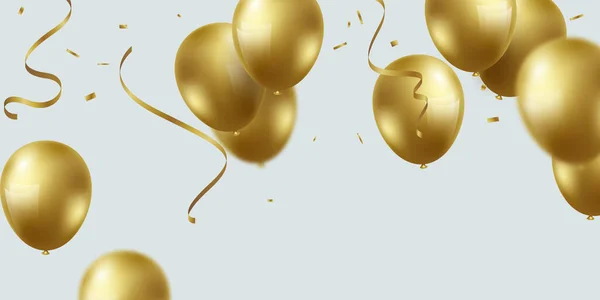 Fondo Celebración Con Globos Oro Para Ilustración Vectorial Fiesta —  Fotos de Stock