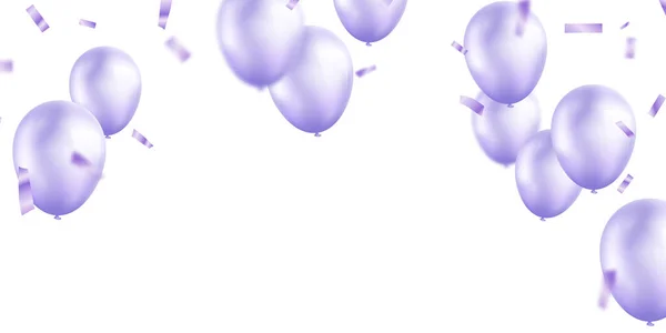 Feierhintergrund Mit Lila Luftballons Für Party Virtuelles Design Eines Ballons — Stockfoto