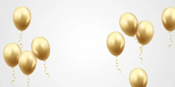Фон Празднования Золотыми Воздушными Шарами Векторной Иллюстрации Вечеринки — стоковое фото