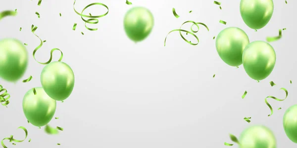 Green Luxury Design Balloons Celebration Party Vector Illustration — Φωτογραφία Αρχείου