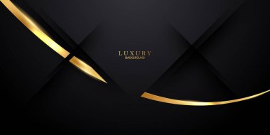 Abstract modern design black background with luxury golden elements vector illustration.