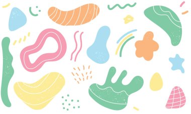 Asgari minimalist soyut sanat şekli koleksiyon pankartı şablon vektör ilüstrasyon şablonu