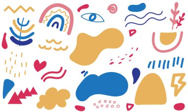 Asgari minimalist soyut sanat şekli koleksiyon pankartı şablon vektör ilüstrasyon şablonu