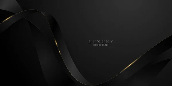 Absztrakt Modern Design Fekete Háttér Luxus Arany Elemek Vektor Illusztráció — Stock Fotó
