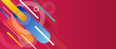 Soyut arkaplan tasarımı renkli geometrik sıvı elementlerin vektörünü şekillendirir