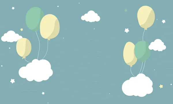 Balloon Design Celebration Minimal Abstract Art Shapes Collection Banner Template — 스톡 사진