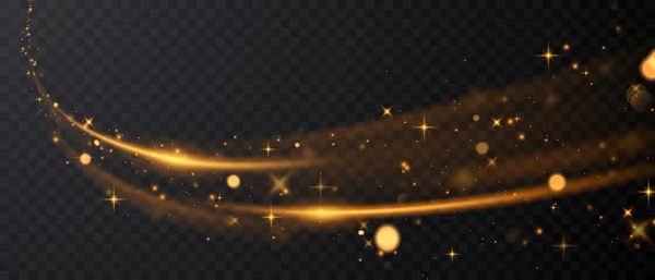 Golden Sparkling Background Design Light Effect Gold Dust Stars Shine — Fotografia de Stock