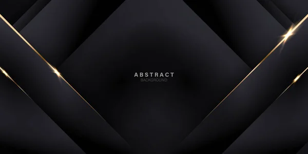 Vector Abstract Luxury Black Background Golden Elements Modern Creative Concept —  Fotos de Stock