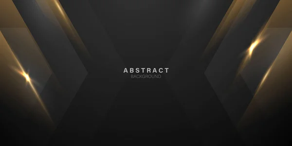 Vector Abstract Luxury Black Background Golden Elements Modern Creative Concept — Stockfoto