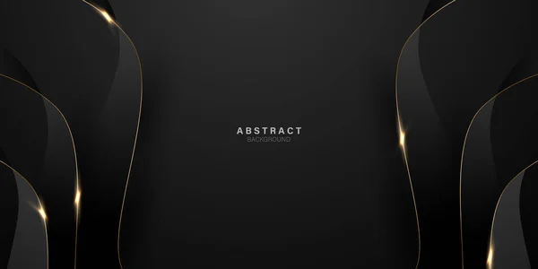 vector abstract luxury black background with golden elements modern creative concept