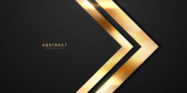 Vector Abstract Luxury Black Background Golden Elements Modern Creative Concept — Foto de Stock