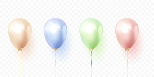 Colorful 3d helium balloon set design for party festival celebration vector illustration