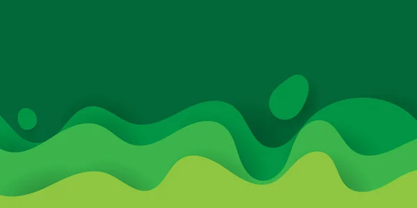 Green Paper Cut Wave Abstract Design Vector Illustration — Φωτογραφία Αρχείου