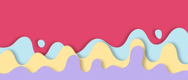 Abstract Vector Illustration Colorful Paper Cut Wave Design Banner Template — Foto Stock