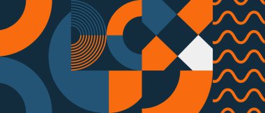 Tasarımınız için soyut geometrik kapak vektör çizimi. Basit tasarım desenli pankart