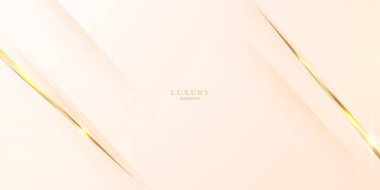 Zarif altın elementlerle zarif beyaz bir zemin. Modern 3D Soyut Vektör İllüstrasyon Tasarımı