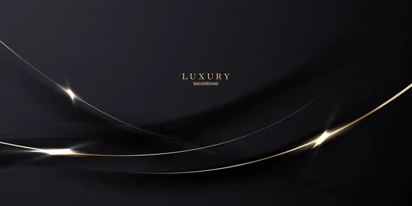 Vector Abstract Luxury Black Background Golden Elements Modern Creative Concept — Foto Stock