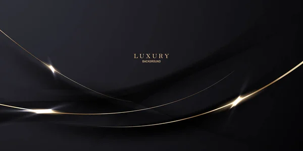 Vector Abstract Luxury Black Background Golden Elements Modern Creative Concept — Stockfoto