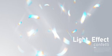 Confetti design with rainbow flare effect vector illustration