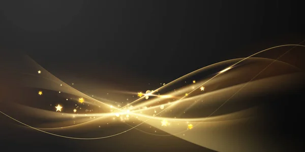 Розкішний Абстрактний Дизайн Ефекту Золотого Світла Векторні Ілюстрації Блискучими Зірками — стокове фото