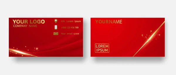 red modern creative business card and business card elegant landscape vector template design pattern in square size
