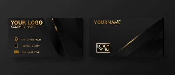 Black Modern Creative Business Card Beautiful Business Card Vector Template — Φωτογραφία Αρχείου