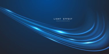 Blue neon light line design blur modern abstract vector illustration