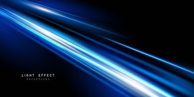Blue neon light line design blur modern abstract vector illustration