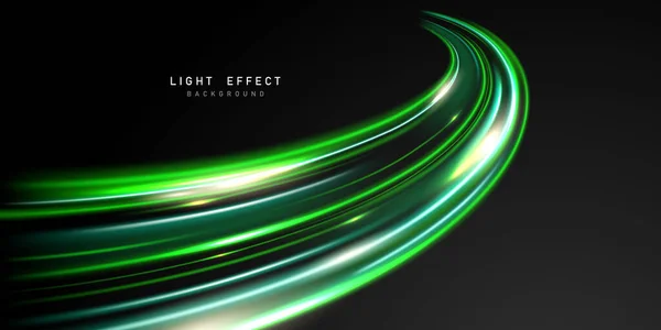 Blurred Green Neon Light Line Design Modern Abstract Vector Illustration — Foto Stock