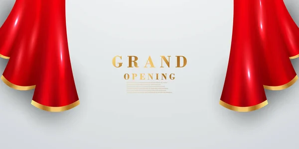 Design your opening card with red curtains. vector illustration business banner template