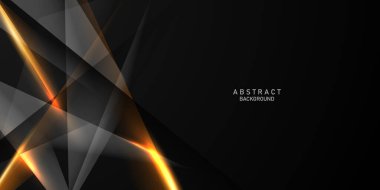 Lüks altın elementler vektör illüstrasyonlu soyut modern tasarım siyah zemin.