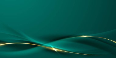 Zarif altın elementler vektör illüstrasyonlu yeşil soyut arkaplan tasarımı