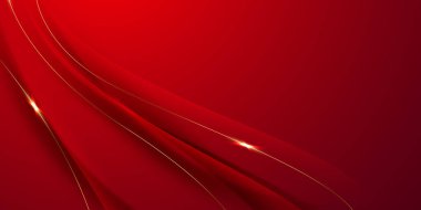 Soyut arkaplan tasarımı modern kırmızı ve altın geometrik elementler vektör çizimi