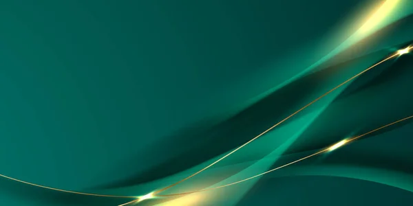 Green Abstract Background Design Elegant Golden Elements Vector Illustration — Stockfoto