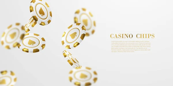 Goud Casino Chip Ontwerp Luxe Casino Vector Illustratie — Stockfoto
