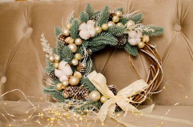 Noel çelengi süslemeleri.